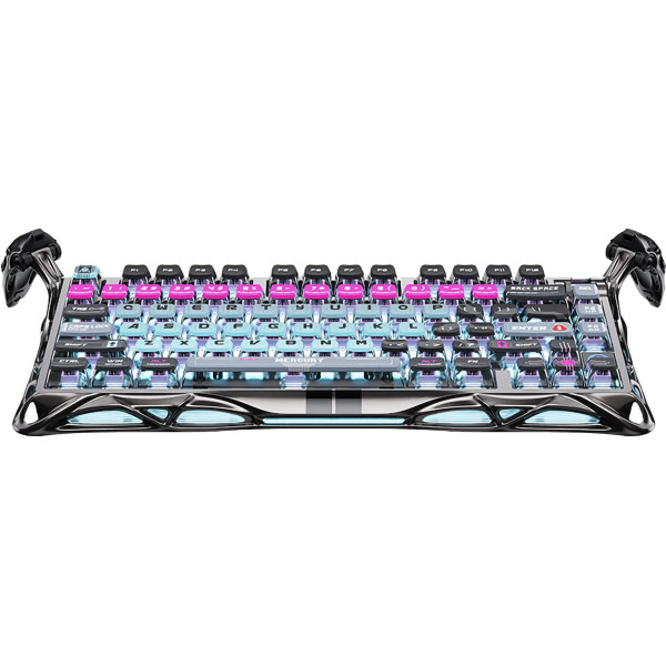 Фото - Клавіатура дротова ігрова GravaStar Mercury V75 Pro 80keys, Magnetic Jade Gaming, 8K, USB-A, RGB, Cyberpunk (GSV75PRO_U_RM_EGRY)