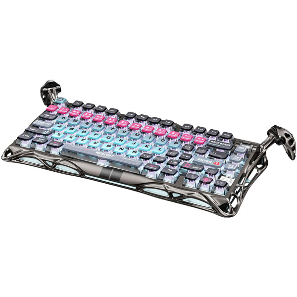 Фото - Клавіатура дротова ігрова GravaStar Mercury V75 Pro 80keys, Magnetic Jade Gaming, 8K, USB-A, RGB, Cyberpunk (GSV75PRO_U_RM_EGRY)
