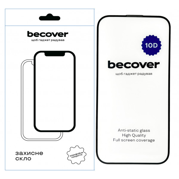 Фото - Захисне скло для смартфону BeCover for Apple iPhone 15 Plus 10D Black (711330)
