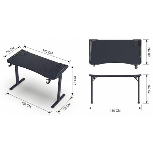 Фото - Стол компьютерный GT Racer T-1452 (140x60x73) Black