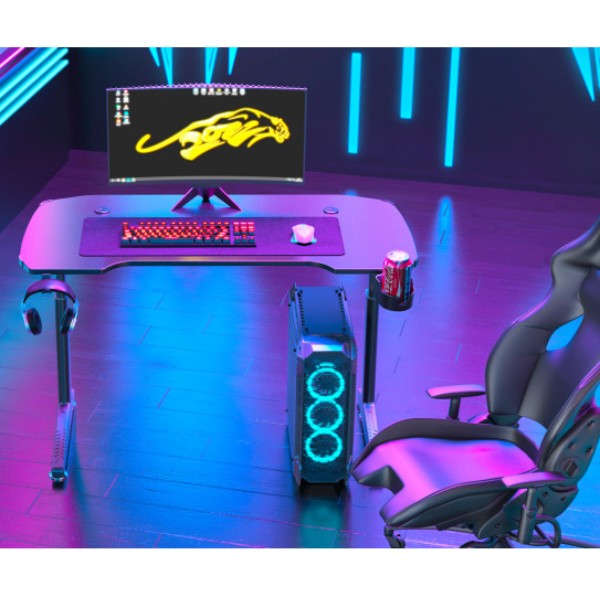 Фото - Стіл комп'ютерний GT Racer T-1621 (160x60x71-79) Black
