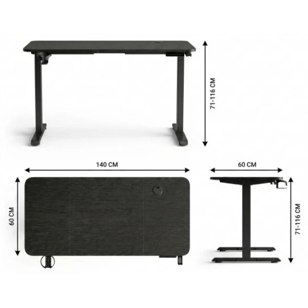 Фото - Стол компьютерный GT Racer TY-1451 (140x60x71-116) Black