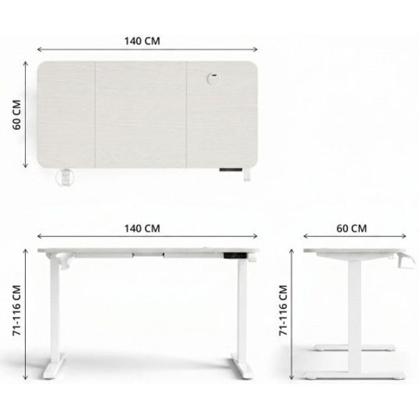 Фото - Стол компьютерный GT Racer TY-1451 (140x60x71-116) White