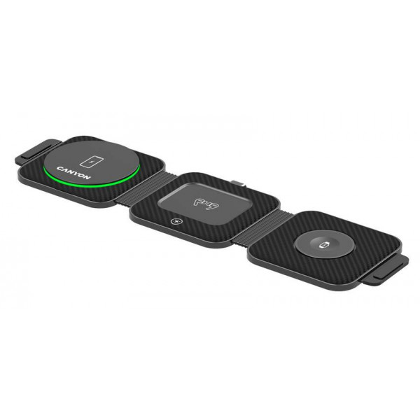 Фото - Бездротовий зарядний пристрій Canyon WS-305 3 в 1 QI Black (CNS-WCS305B)