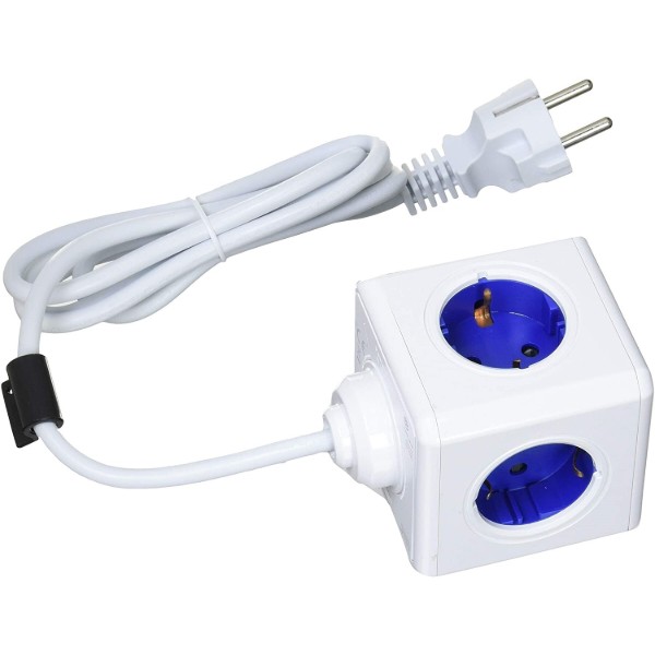 Фото - Удлинитель 220В Allocacoc Powercube Extended 1.5m 4р 2 USB Blue (1402BL/DEEUPC)