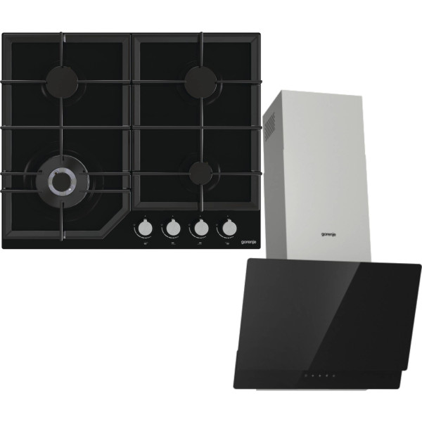 Фото - Комплект техники Gorenje Варочная панель + Витяжка встраиваемая Gorenje GTW641KB + WHI649EXBG