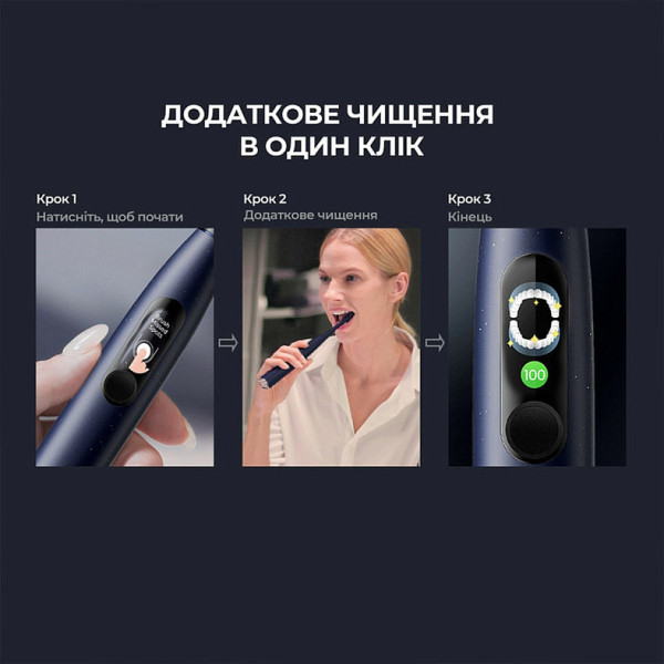 Фото - Зубная щетка электрическая Oclean X Plus Pro Digital Blue (6970810556186)