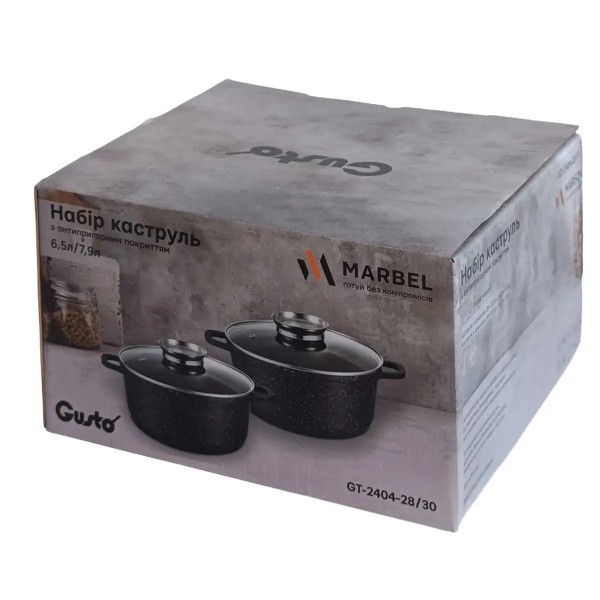Фото - Набор посуды Gusto GT-2404-28/30 MARBLE 4пр.