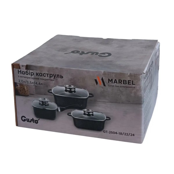 Фото - Набор посуды Gusto GT-2504-18/22/24 MARBLE 6пр.