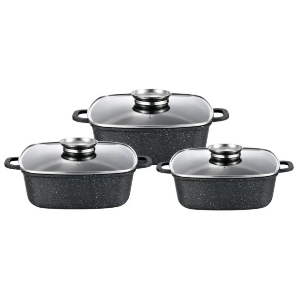 Фото - Набор посуды Gusto GT-2504-22/24/26 MARBLE 6пр.