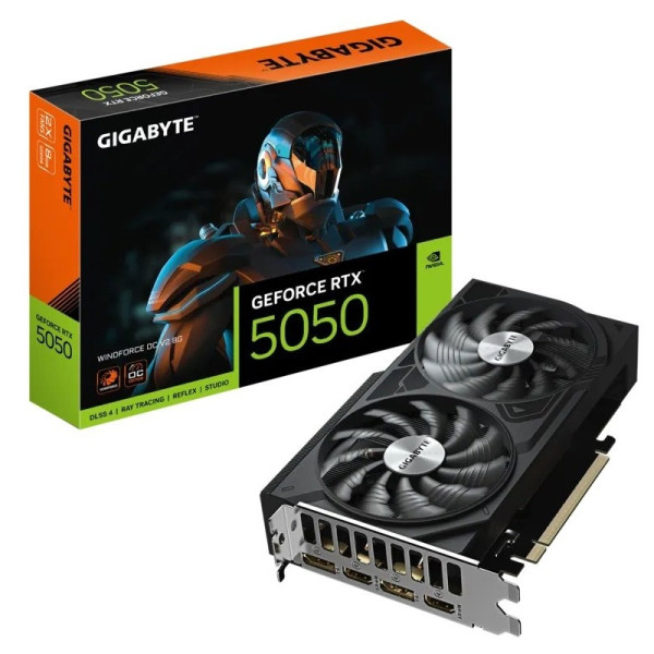 Фото - Відеокарта Gigabyte GeForce RTX 5050 8GB GDDR6 WindForce OC V2 (GV-N5050WF2OCV2-8GD)