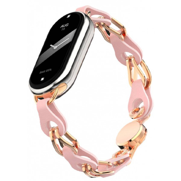 Фото - Ремінець для фітнес-браслету Armorstandart Chain Wristband for Xiaomi Mi Band 9/8 Pink (ARM73964)