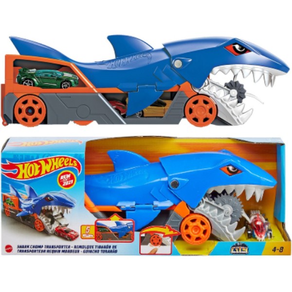Фото - Далекобійники Hot Wheels Вантажівка-транспортер «акули пащу» (GVG36)
