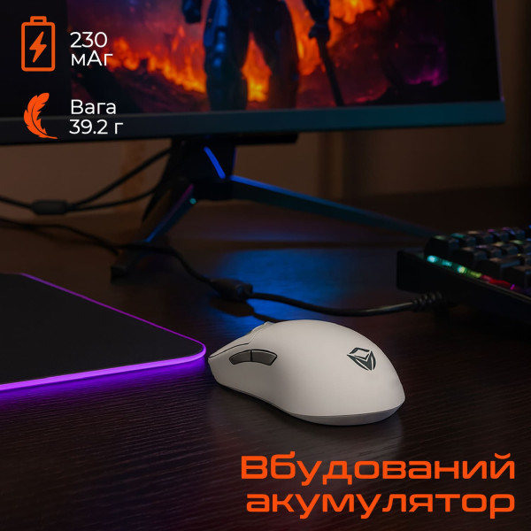 Фото - Мышь беспроводная игровая Meetion White (MT-GW40_PRO-B)
