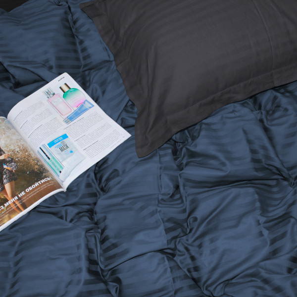 Фото - Комплект постільної білизни MirSon Satin Stripe 30-0020 +30-0012 Ennayard 220х240 см King Size (2200005266083)