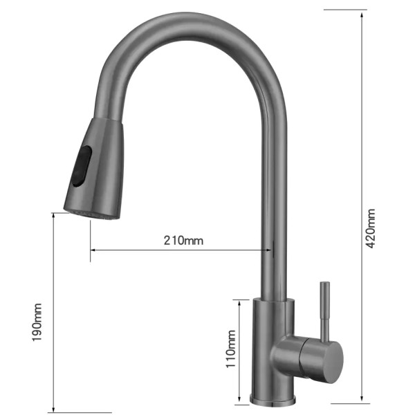 Фото - Кухонний змішувач Ventolux KFPFH05 PVD BK 2F