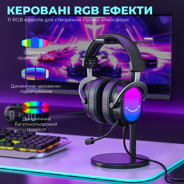 Фото - Гарнитура проводная игровая Fifine H16 7.1 Black RGB