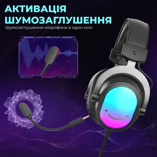Фото - Гарнитура проводная игровая Fifine H16 7.1 Black RGB