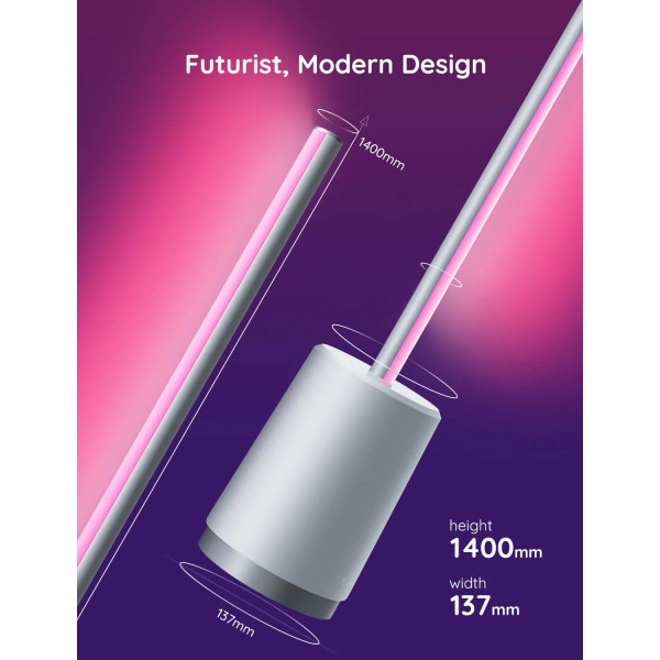 Фото - Розумний торшер Govee H6072 Lyra, 1500Lm, RGBICWW, WI-FI/Bluetooth, White (H6072382)