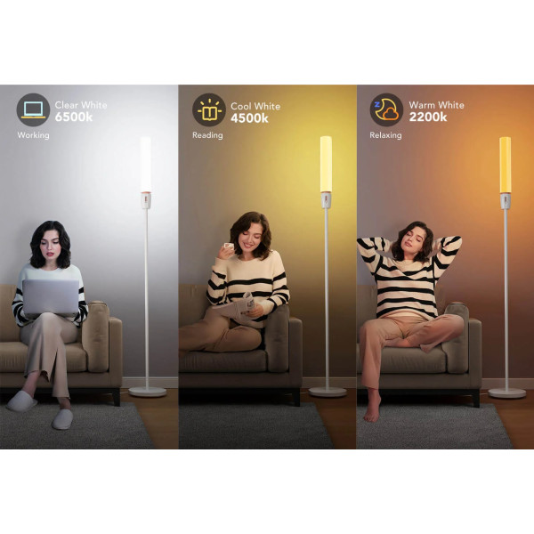 Фото - Розумний торшер Govee H6078, 1500Lm, RGBICW, WI-FI/Bluetooth, White (H6078302)