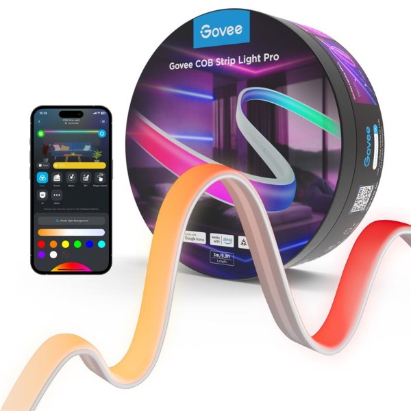 Фото - Світлодіодна стрічка Govee H61E5 COB Strip Light Pro 3m RGBIC+W, WI-FI/Bluetooth White (H61E53D1)