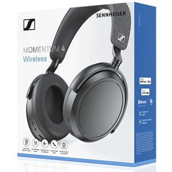 Фото - Навушники повнорозмірні бездротові Sennheiser Momentum 4 Wireless Graphite (700383)