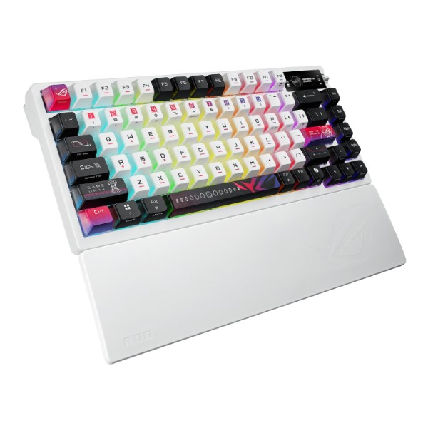 Фото - Клавіатура бездротова ігрова Asus ROG Azoth X NX Snow V2 EN PBT Black (90MP044F-BKUA30)
