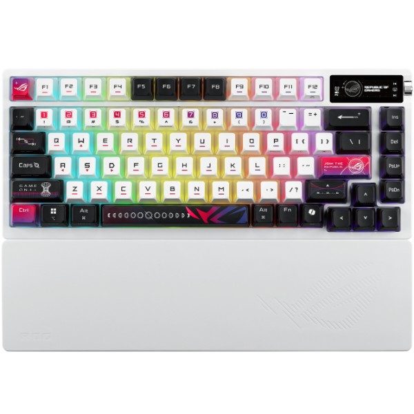 Фото - Клавіатура бездротова ігрова Asus ROG Azoth X NX Snow V2 EN PBT Black (90MP044F-BKUA30)