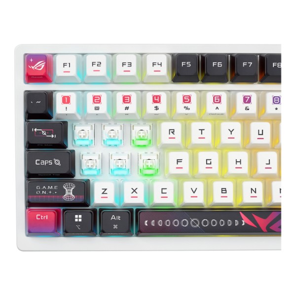 Фото - Клавіатура бездротова ігрова Asus ROG Azoth X NX Snow V2 EN PBT Black (90MP044F-BKUA30)