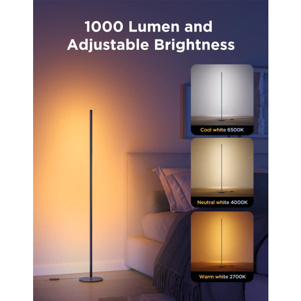 Фото - Умный торшер Govee H8076 Govee Floor Lamp lite, 1000Lm, RGBWW+RGBIC+WW, WI-FI/Bluetooth Black (H8076C13)