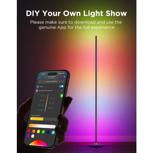 Фото - Умный торшер Govee H8076 Govee Floor Lamp lite, 1000Lm, RGBWW+RGBIC+WW, WI-FI/Bluetooth Black (H8076C13)