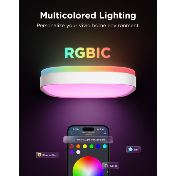 Фото - Розумна лампа Govee H60A4 Smart Square Ceiling Light 30cm White (H80A4C01)