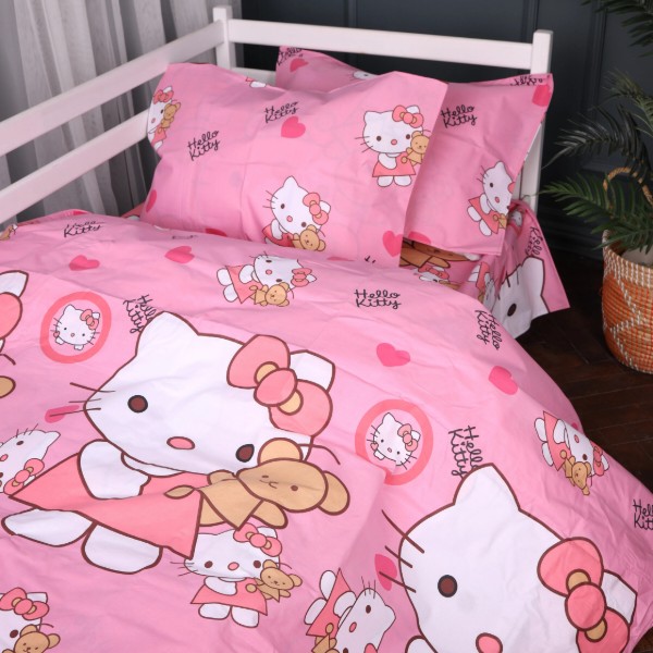Фото - Комплект постельного белья MirSon King Size 220х240 см 17-0903 Kitty Sweet Hearts Ranforce Elite (2200012399422)