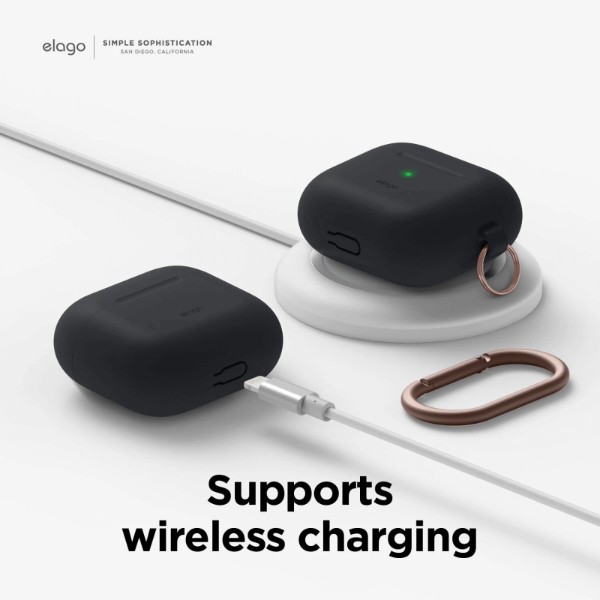 Фото - Чохол для навушників Elago Hang Silicone Case Black for Airpods 3rd Gen (EAP3HG-HANG-BK)