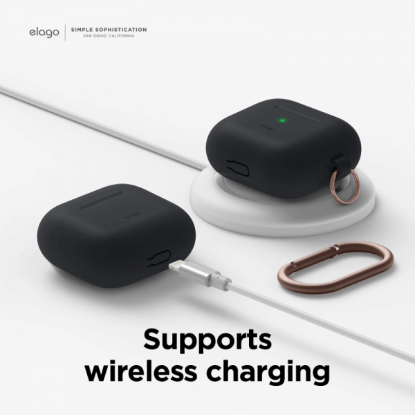 Фото - Чохол для навушників Elago Hang Silicone Case Black for Airpods 3rd Gen (EAP3HG-HANG-BK)