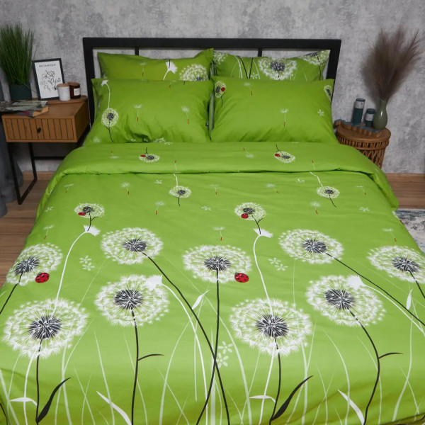 Фото - Комплект постільної білизни Moon&Star Бязь Gold Люкс Green Harmony 175х210 нав. 2х70х70 (MS-820006377)