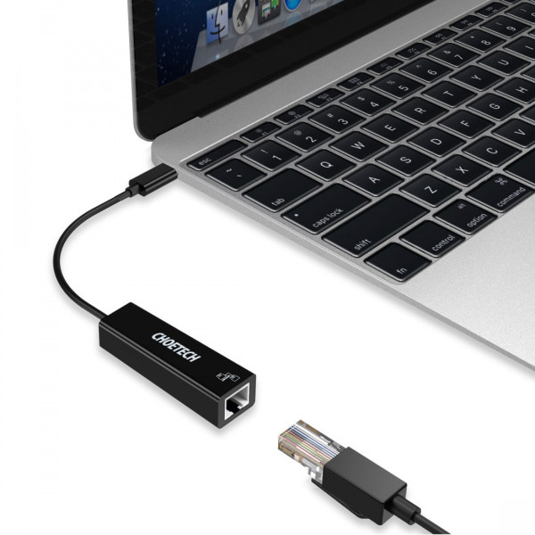 Фото - Перехідник USB-C - Ethernet Choetech USB Type-C (HUB-R01)