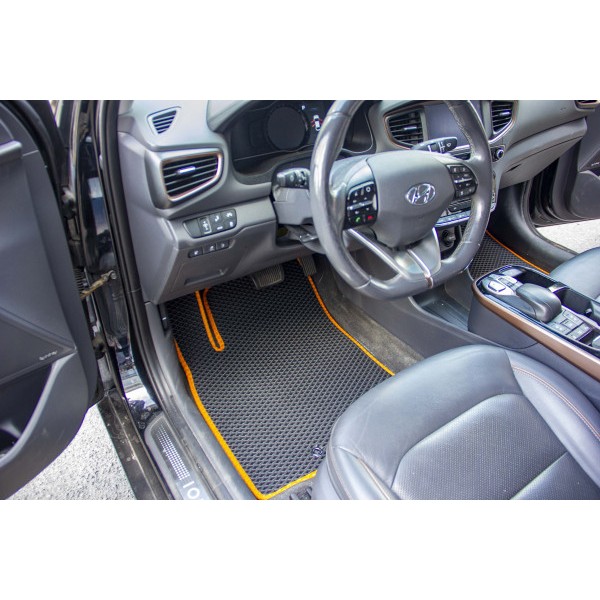 Фото - Коврики ворсовые в салон авто EVAtech Premium для Hyundai Ioniq Hybrid 2016 1 поколение Htb Korea черный кант HY43830C5LA5VPB