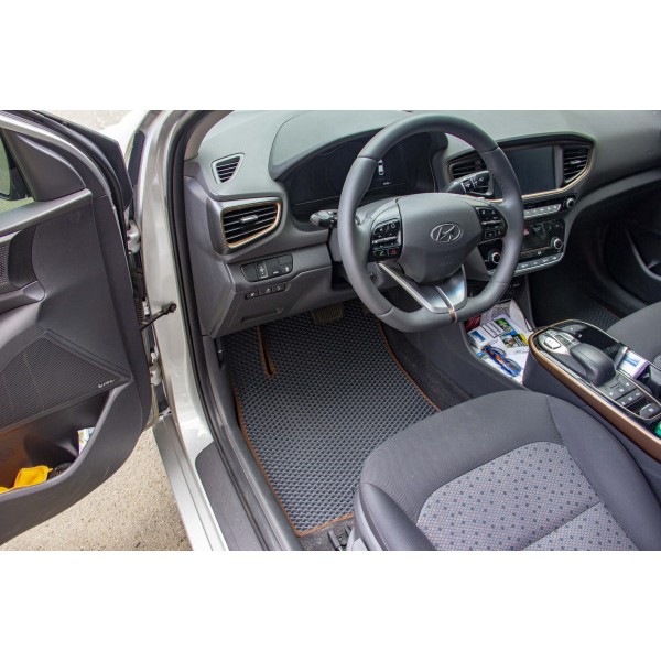 Фото - Коврики ворсовые в салон авто EVAtech Premium для Hyundai Ioniq Hybrid 2016 1 поколение Htb Korea черный кант HY43830C5LA5VPB