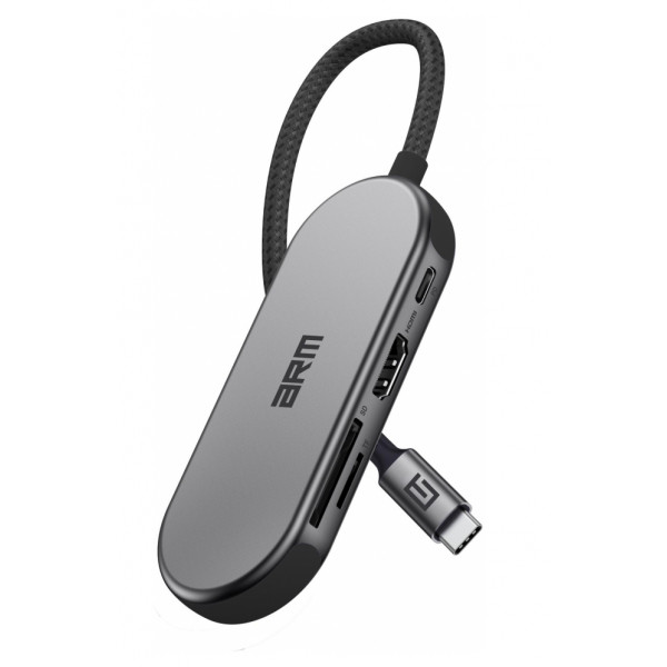 Фото - Хаб USB Armorstandart Type-C to HD4K+PD+3USB+TF/SDcard Gray (ARM69366)