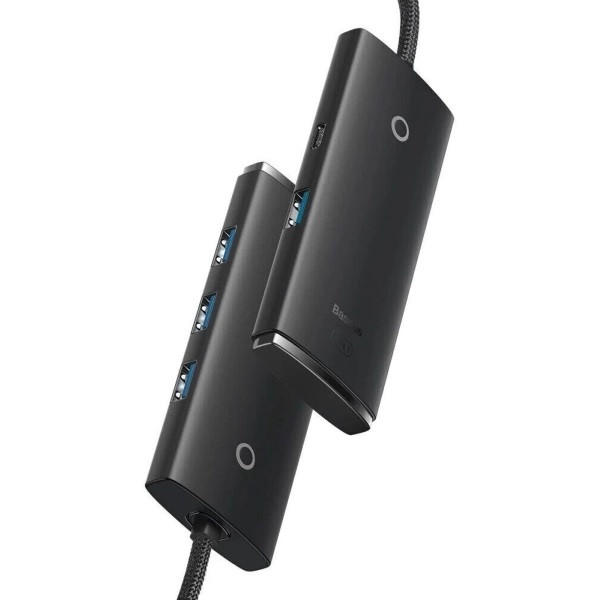 Фото - Хаб USB Baseus 4-Port USB-A USB-A to USB 3.0х4  1m Black (WKQX030101)