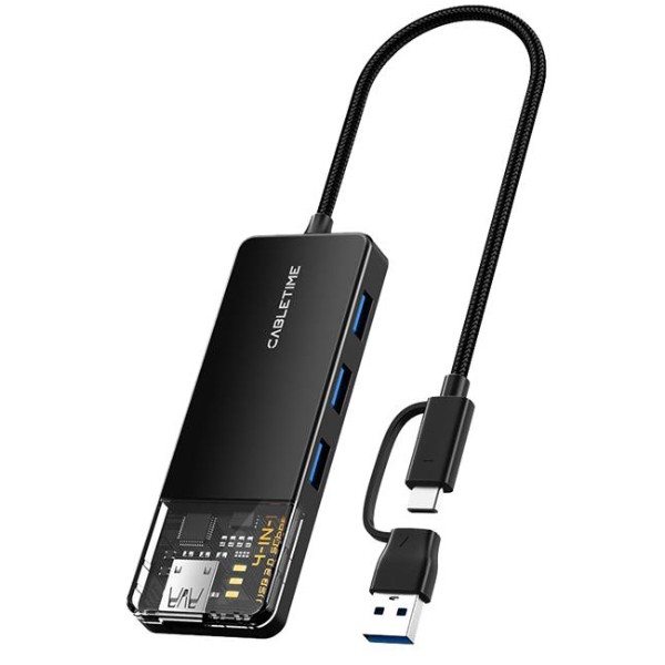 Фото - Хаб USB Cabletime USB Type C - 4 Port USB 3.0 0.15 см (CB03B)