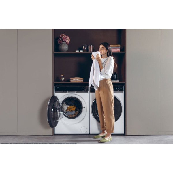 Фото - Комплект техніки Haier Пральна машина з фронтальним завантаженням + Сушильна машина + Комплект кріплень для встановлення в колону Haier HW110-BD14397U1S + HD100-A3Q397U1-S + HASTKXSE