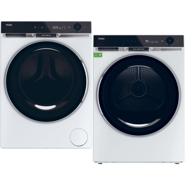 Фото - Комплект техники Haier Стиральная машина с фронтальной загрузкой + Сушильная машина Haier HW110-BD14397U1S + HD100-A3Q397U1-S