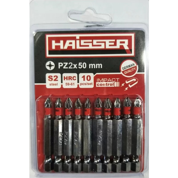 Фото - Біта для викрутки Haisser PZ2х50 мм 10 шт. (2712709) Фото - Біта для викрутки Haisser PZ2х50 мм 10 шт. (2712709)