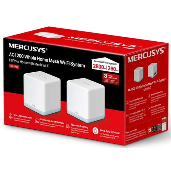 Фото - MESH система WiFi5 Mercusys Halo H30 (2-pack)