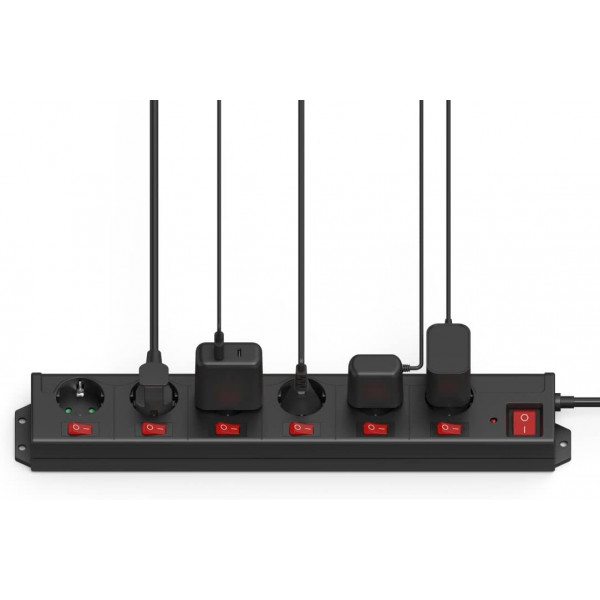 Фото - Сетевой фильтр Hama 6 р 1.4 м Black (00223160)