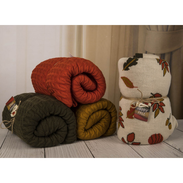 Фото - Плед полуторный Прованс Happy Fall Kosa 130х170 Оливковый (029449)