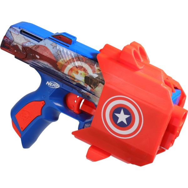 Фото - Бластер багатозарядний Hasbro NERF Капітан Америка (F9717)