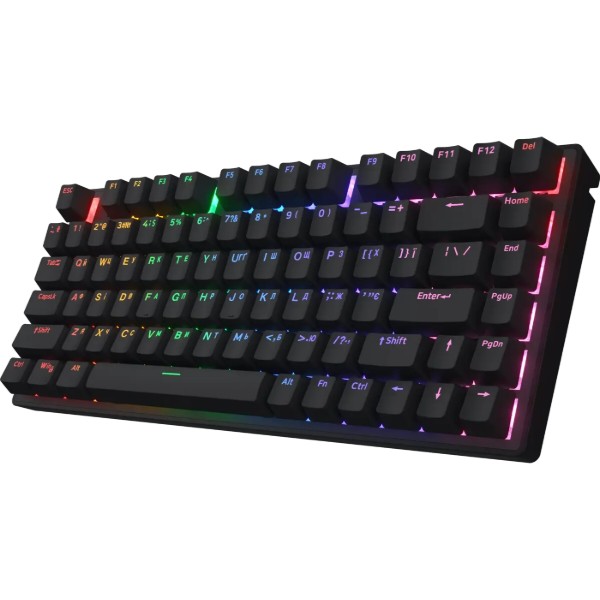 Фото - Клавиатура беспроводная игровая Hator Icefall Mecha 75 Wireless Rainbow Black (HTK275UA)